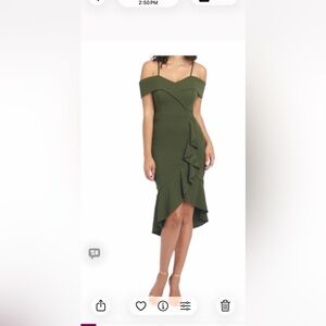 Bebe Olive Green High Low Dress